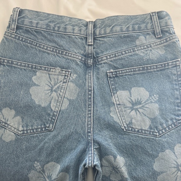 Zara Light Blue Floral Wide Leg Jeans - Picture 3 of 7